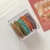Estilo coreano corda de cabelo básica colorida em caixa elástico de cabelo corda de cabelo temperamento cor Morandi não aperta toalha de cabelo anel elástico corda de cabelo