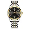 Reloj para Hombre de Nuevo Modelo Transfronterizo con Doble Calendario, Reloj de Cuarzo Luminoso, Elegante Reloj de Pulsera para Hombre Incrustado con Diamantes, Suministro Directo del Fabricante