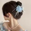 Pinza para el Cabello de Flor de Rosa Nube Súper Hada para Mujer, Nuevo Estilo de Alta Gama 2026, Pasador para la Parte Posterior de la Cabeza, Pinza para Moño, Pinza de Tiburón