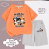 Roupas de Xerife Gato Preto Camiseta Infantil Manga Curta 2024 Novo Verão Roupa Infantil Média e Grande Meninos e Meninas Top Gola Redonda Moderno