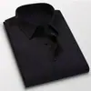 Camisa Masculina de Cor Sólida Plus Size de Manga Longa, Oversized Solta Roupa de Trabalho Formal Branca