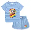 Camiseta de cuello redondo para niños de verano 2023, pantalones cortos, camisa informal coreana, camiseta interior absorbente de sudor para niños
