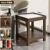 Mesa Lateral de Madera Maciza con Pizarra, Estante de Doble Capa para Almacenamiento, Mesa Pequeña Simple y de Gama Alta para Sala de Juegos, Mesa de Té para el Hogar y Estante para Té