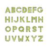 Atacado letras cromadas 8 MM cheio de diamante verde oliva letras de diamante diy acessórios de jóias Inglês letras letras de diamante