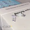 Brinco de Tarraxa Estrela de Cinco Pontas com Franja Zircônia Meteoro Flash Aço Titânio Brincos Senso Avançado de Nicho