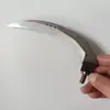 Hoz de Acero al Manganeso Metálico, Cuchillo Grueso de Acero Duro para Cortar Hierba al Aire Libre, Hoja de Media Luna para Plantas Acuáticas de Pesca, Cuchillo Dentado para Pesca en la Naturaleza, Equipo de Pesca