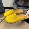 Zapatos para mujer talla grande 41-43, mules retro cerrados bordados para mujer, nuevo estilo 2026 planos sin cordones zapatos tipo Birkenstock 42