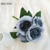 Rosa de imitación europea, 5 rosas búlgaras, accesorios de fotografía para bodas, flores falsas, comercio exterior al por mayor