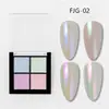 Born Queen Nail Art Polvo Mágico Espejo Sólido Nail Art Polvo Mágico Espejo de Cuatro Colores Polvo Láser Polvo Dorado Titanio Polvo Sólido de Dos Colores