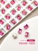 Nail art coração de pêssego diamante ornamentos flash rosa vermelho pontiagudo fundo especial- em forma de cristal diamante luz de luxo grande coração torto nail art decorações atacado