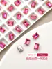 Unhas Artísticas de Ano Novo Tendência com Pedrarias, Outono e Inverno Iluminantes Vermelho Rosa Doce de Gelo Ovo de Pombo Pedrarias Assimétricas para Unhas, Super Brilhantes