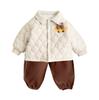 Ropa infantil de calidad Young Wo para niños abrigo de invierno versión coreana de algodón cálido acolchado de algodón exterior ropa de moda para bebé niños al por mayor