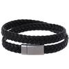 Nueva Pulsera Tejida de Cuero Multivuelta Europea y Americana Simple Moda Pulsera de Cuero para Pareja para Hombre y Mujer Hebilla Magnética Suministro Transfronterizo