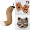 Cosplay Orejas de Gato Aro para el Cabello Accesorios de Cola de Gato Hechos a Mano Lindo Gato Madre Animal Oreja Accesorios para el Cabello Accesorios de Cola de Animal Traje