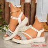 Sandalias Casuales de Cuña Transfronterizas Europeas y Americanas Nuevas para Mujer Sandalias de Suela Gruesa Correa Única Hebilla 2026 Venta al por Mayor Talla Grande