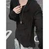 Camiseta de cuello en V de manga larga desgastada de gama alta para hombre, nuevo estilo primavera/otoño, escote pronunciado, diseño inspirado en el páramo, corte holgado, casual, top versátil