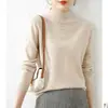Nueva Hermosa Camiseta Básica de Temperamento Semi-Alta para Mujer Ropa Interior Ajustada Suéter de Punto Manga Larga Otoño Invierno Suéter Negro Talla Única