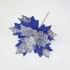 Decorações de Natal Lantejoulas Brilhantes Guirlanda de Flores de Natal Acessórios Arranjo de Flores para Árvore de Natal Flores Artificiais de Seda 23cm