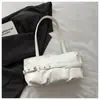 2026 Nueva Hebilla de Cinturón Estilo Coreano Bolso de Hombro de Cuero Suave, Color Sólido, Simple para Viajes Diarios, Gran Capacidad para Mujer