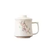 Taza de oficina de porcelana blanca con separación para filtro de té, taza de té de cerámica para oficina, caja de regalo de taza maestra
