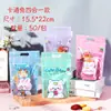 Bolsa de embalaje de alimentos copo de nieve crujiente bolsa autosellante pastel de res bolsa con sellado central bolsa de sellado para máquina de galletas bolsa con cremallera portátil para snacks