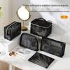 Bolsa de Cosméticos Popular de Malha de Nylon, Armazenamento de Cosméticos para Viagem, Sacola Simples de Grande Capacidade com Malha Transparente para Lavar