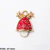 Colgante de Aleación Esmaltada Navideño Colgante de Gota Papá Noel Muñeco de Nieve Reno Colgante de Dibujos Animados Accesorios para Joyería DIY Pulsera Al Por Mayor