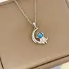 Collar de Astronauta Colgante de Dibujos Animados Regalo de San Valentín Cadena para la Clavícula Estilo Ins de Moda Collar para Pareja de Astronautas