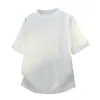 2026 Verão Novo Masculino Cor Sólida Gola Redonda Estilo Old Money Tricô Manga Curta Camiseta Solta Tamanho Grande Estilo Americano Tendência Top