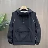 Chaqueta de media cremallera abrigo de trabajo para hombres y mujeres, primavera y otoño casual versátil con capucha elegante impermeable para exteriores