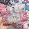 Sacola de compras de desenho animado 210D poliéster grande dois em um dobrável portátil