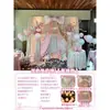 Decoração de primeiro aniversário de bebê laço rosa cortina de tecido de fundo parede versão família atmosfera simples balões