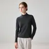 Suéter de Cachemira Exquisito con Puño de Borlas para Mujer Cuello Semi Alto Color Sólido Tejido Versátil y Elegante como Capa Base Tejido de Lana