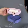 Estante jabonera para baño, de doble capa, color contrastante, escurridor creativo, montado en la pared, no requiere taladro, jabonera para el hogar