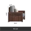 Nuevo Estilo Chino Nogal Negro Madera Maciza Combinación de Sofá Hogar Sala de Estar Apartamento Pequeño Sofá de Madera Maciza Muebles de Madera Maciza