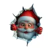 Navidad Lindo Papá Noel Atraviesa la Pared Efecto Pegatina de Pared Pegatina de Inodoro Autoadhesiva Extraíble Fabricante Venta al por Mayor
