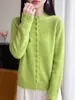 Cardigan de Punto Calado Nuevo Estilo Otoño e Invierno para Mujer con Encaje Cuello Redondo Suave Color Liso Manga Larga Suéter de Ganchillo Abrigo Top para Mujer
