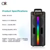 Fábrica 30W Duplo 8 Polegadas Luzes de Áudio Bluetooth Sem Fio Portátil Outdoor Karaoke Cartão BT-8219 Alto-falante