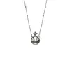Colgante de botella de perfume petaca de plata collar largo diseño de nicho femenino cadena de cuentas cadena de suéter accesorios de alta gama