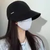 Sombrero para Mujer Verano Ruth Mismo Estilo Sombrero para el Sol Sombrero de Sol Cobertura Facial Parte Superior Vacía Sombrero de Pescador Gorra Estilo Coreano Sombrero Parasol