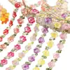 Encaje de Bordado Colorido Soluble en Agua de 2 cm de Ancho con Flores de Color Degradado para Ropa, Accesorios de Cheongsam, Materiales de Bricolaje y Accesorios de Manualidades