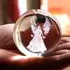 Bola de Cristal Gravada a Laser 3D K9 Bola de Vidro Luz Noturna com Base de Madeira Decoração Criativa para Mesa de Escritório Casa Presente de Aniversário