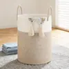 Cesta de Roupas Sujas de Corda de Algodão Transfronteiriça Tecida Portátil Balde de Armazenamento Cesta de Armazenamento Brinquedo Cesta de Armazenamento Familiar Armazenamento Dropshipping