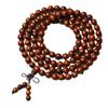 Collar de sándalo rojo lobular natural cuentas de canto 108 estilo étnico antiguo masculino y femenino placa joyería de juego literario