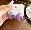 Pendientes de Aro Pequeños y Anchos de Colores Veraniegos, Metal Esmaltado Color Macarrón Textura Mate, Accesorios para Orejas Simples y Versátiles que Captan la Atención