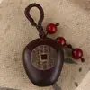 Nuevo colgante de frijol de paz estilo chino, colgante de madera de durazno estilo antiguo, colgante decorativo para collar y llavero