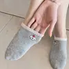 Meias Invisíveis de Corte Baixo para Primavera e Verão para Mulheres, Antiderrapante de Silicone, Respiráveis, Calcanhar Antiderrapante, Bordado com Fio Pontilhado, Meias Invisíveis Sem Costura