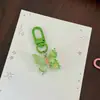 Llavero de Flores y Mariposas de Pintura al Óleo Colorido Nuevo de Primavera Corazón de Chica Bosque Hermoso Colgante Regalo Creativo para Estudiantes