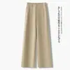 Pantalones de Pierna Ancha de Cintura Alta Estilo Coreano Personalizados para Mujer 2026 Nuevos Sueltos Adelgazantes para el Trabajo Casual Rectos Largos Otoño