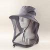 Gorra exterior a prueba de mosquitos para hombres y mujeres pesca sombrero grande ala cubrimiento facial protector solar transpirable máscara de malla pesca nocturna a prueba de insectos montañismo ciclismo